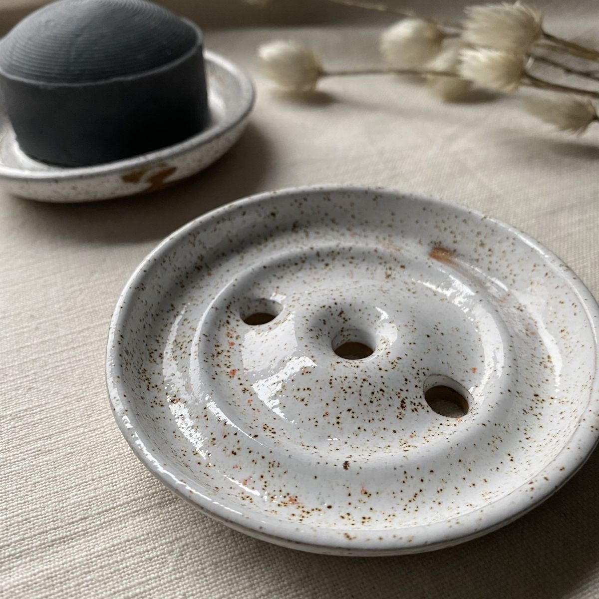 Small White Ceramic Soap Dish